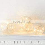 Set of 3 Battery Operated Crackled Glass Warm White Christmas LED Fairy Light Balls thumbnail-3