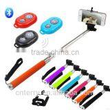 2014 New Extendable Mobile Phone Selfie Stick With Blue Tooth Remote Shutter thumbnail-1