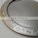 Cheap Wholesale Wedding Gold Silver Beaded Charger Plates thumbnail-5