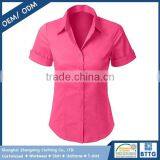 Ladies Office Uniform Design Shirt With Color Match Buttons for Closure thumbnail-3