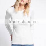 2017 New 100% Cotton Slim Fit Ladies Base T-shirt O Neck Blank Long Sleeve Women T-shirt thumbnail-4
