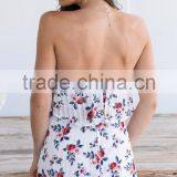 Floral Print Ruffle Playsuit Lady Free Feel Summer Beach Romper thumbnail-4