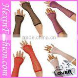 Black Sexy Ladies Long Leather Gloves thumbnail-1