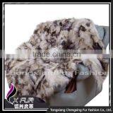 CX-D-48 Patchwork Natural Color Fox Fur Throw Fur Blanket thumbnail-3