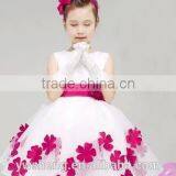 Fashion Fluffy Baby Girl Princess Tulle Party Dress With Petal Wedding Dress thumbnail-2