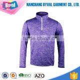 Women's Dry Fit Half Zip Neck Long Sleeve Sports Shirt Custom Zip Polyester Shirts thumbnail-1