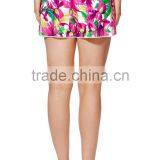 Wholesale 4 Way Stretch Women Tropical Floral Print Board Shorts Beach Shorts thumbnail-4