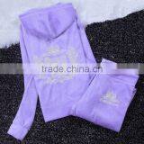 Hot Sale Fashion Popular Velvet Tracksuit Wholesale Cheap Women's Velvet Tracksuit 2017 Design Tracksuit thumbnail-3