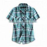 Women's Shirt Short Sleeve Plaid Dress Shirts thumbnail-1