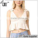 2017 OEM Girls Charming Bow Shoulder Harness Crop Cute Blouses thumbnail-1