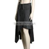 Front Short and Long Back Plain Dyed Women Skirt Dress thumbnail-4