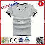 Plain Blank Mens Slim Fit V-neck T-shirt Factory thumbnail-2