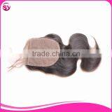 Cheap Bleached Knots Non Remy Hair Body Wave 3 Part Closure thumbnail-2