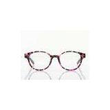 Round Plastic Retro Eyeglass Frames For Girls , High Viscosity Polycarbonate Pink / Orange