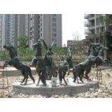 Bronze Horse Sculpture - Gold Apollo Chariot and Horse Bronze Sculpture Statues thumbnail-3