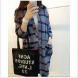 Women's Fit Long Section Plaid Flannel Shirt thumbnail-1