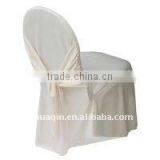White Scuba Chair Cover With Cross Sash on Back for Wedding