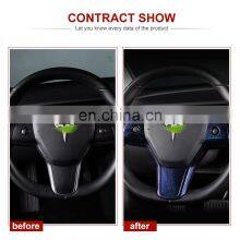 Carest Model3 Car Steering Wheel Interior Trim For Tesla Model Y 3 Decorative Accessories Starry Sky Gradient Model Three 2020 thumbnail-2