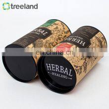 Popcorn Paper Canister Herb Tin Box Kraft Tube With Black Tin Lid thumbnail-2