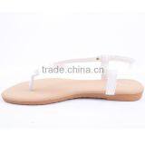 Hot Sale China Wholesale Golden Upper White Slingback Ankle Flip Flop Sandals thumbnail-4