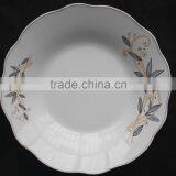 Porcelain Soup Palte With Cut Edge Shape Supply for BANGLADESH Ceramic Soup Palte With Decal and Line thumbnail-3