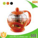Glass Tea Pot With Various Color to Choose , Anti-slip Design ,SS 304# Tea Filter thumbnail-1