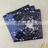 Guangzhou Factory Blank Wholesale Royal Blue Laser Cut Invitation Letter thumbnail-5