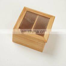 Eco Friendly Multi-purpose Living Room Premium Square Bamboo Tea Storage Box Home Storage & Organization Pantry Organizer thumbnail-5