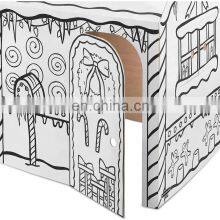 Custom Printed Children Toys For Art & Craft Diy Doodle House Coloring Indoor for Kids Cardboard Playhouse thumbnail-4