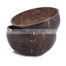 100% Eco Friendly Polished Outside Coconut Bowl Wholesale in Bulk Coconut Fruit Bowl Made in Vietnam thumbnail-2