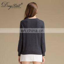 Patchwork Pattern Winter Pullover 100% Cashmere Crew Neck Women Knitwear Sweater thumbnail-6