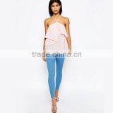 Sexy Lady Blouse Designs Fashion Girls Party Wear Tops With Pink Color thumbnail-4