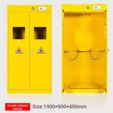 Sicherheits-Schrank für brennbare Gase (gelb) | Halterung für Sauerstoff- und Acetylenflaschen thumbnail-1