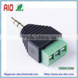 Easy Wire 3.5mm Audio Male to 3 Pin Terminal Block Phoenix Adapter With Screw for CCTV Cameras and Led thumbnail-1