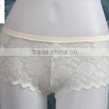 Ladies Hot White Flower Lace Wave Side Garment Panty thumbnail-1