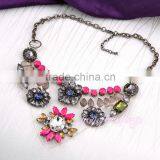 Bohemia Design Gold Plated Color Stones Choker Fashion Necklace thumbnail-5