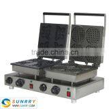 Electric Carbon Butterfly and Circle Waffle Iron Maker Biscuit Making Machine