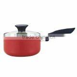 Red Aluminum Non-stick Press Saucepan Milk Cooking Pot Long Bakelite Handle thumbnail-1
