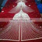 Chinese Red Lndian Sari With Stones (KFT-001)