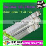 Free sample SMD2835 microwave / motion sensor 18w t8 led tube 1200mm