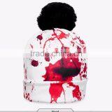 Popular Different Blood Color OEM Red Beabie Winter Red Cotton Beanie Hat thumbnail-2
