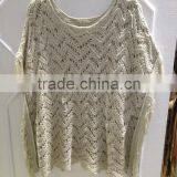 2015 New Arrival Fashion Women Tassel Bat Sleeve Hand Knitted Sweater Women,poncho Sweater Factory in China
