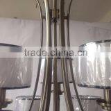 Modern Oval Chandelier Sand Nickel Finish With Two Tiers Grey Shades With Sealing Chandelier thumbnail-4