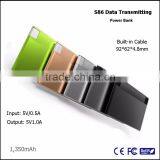 Convenient USB Micro Built in 2 Data Cable Power Bank 1350mah Emergency Charger Supplier's Choice thumbnail-3