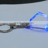 3D Laser light keyring colour carved Crystal Keychains