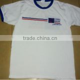 wholesale advertising embroidery t shirt white t-shirt for bank promotion