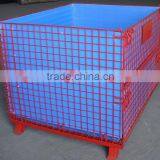 Steel Folding Wire Mesh Containers Stackable Storage Cage