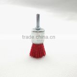 nylon wire end brushes with shank, diameter 30mm or 1 1/5"