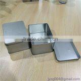 Direct factory sale tea tin box cheapest oem Wholesale rectangular sliver metal tin box for tea