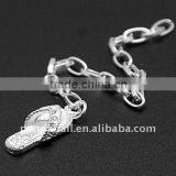 Iron End Chains, With Tibetan Style Pendants, Silver Color, Iron Cross Chains: 3.8x6.9mm(FIND-JF00055)